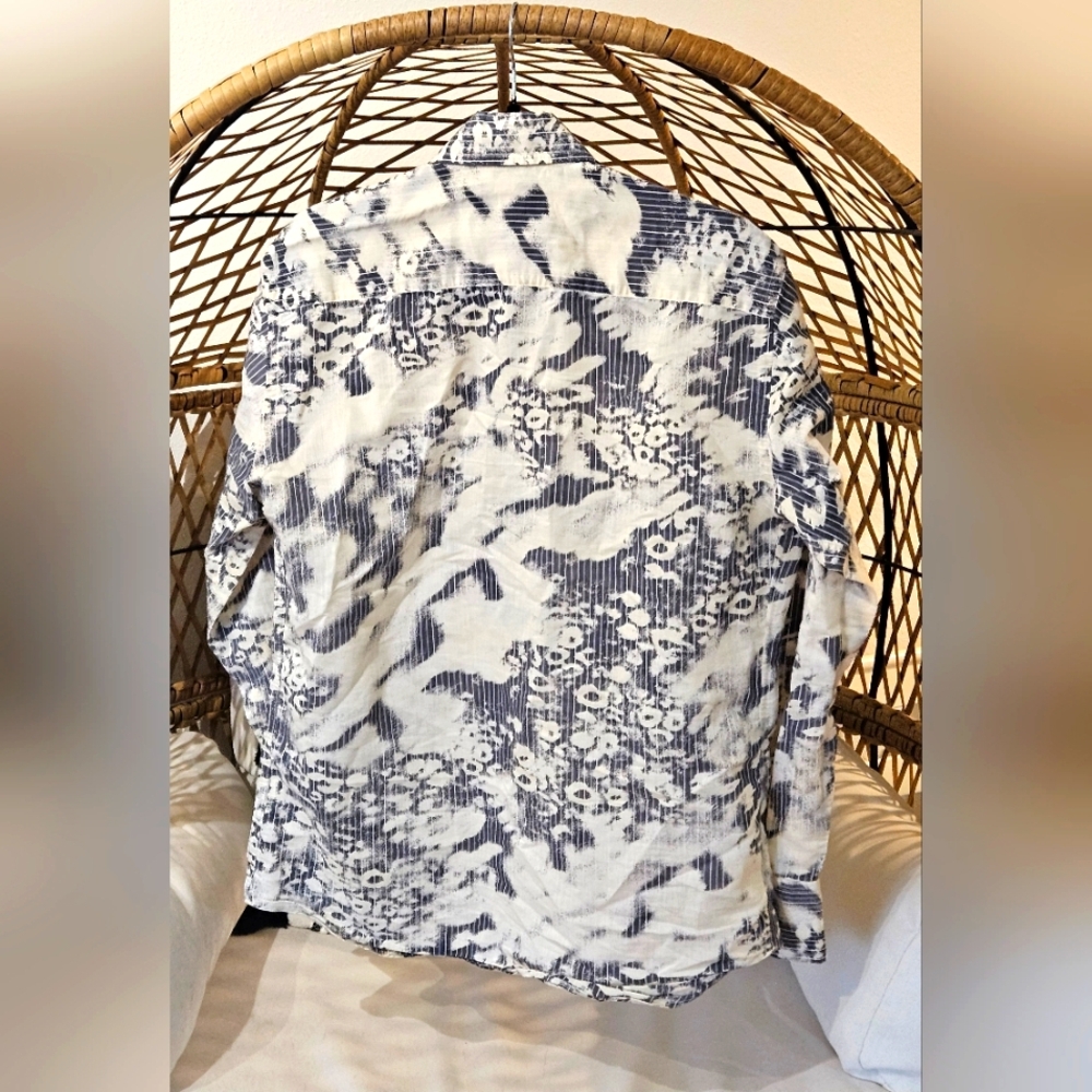 Mens Floral Abstract 80's Style Shirt - Picture 2 of 4